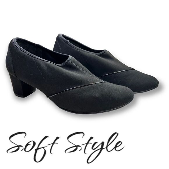 Soft Style Glori Pumps, Women's Sz 10 Wide, Black Stretch NEW MSRP $54.95 - Picture 1 of 9